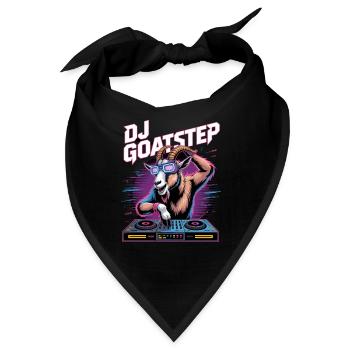 DJ GOATSTEP Rave Electro Ziege DJ Party - Bandana - Schwarz - Vorne