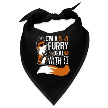 I'm A Furry Deal With It - Bandana - Schwarz - Vorne