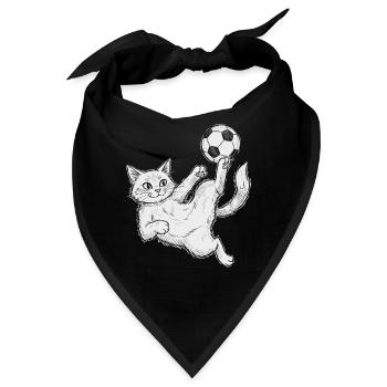 Fußball, Fußballer, Fussballspieler, Katze - Bandana - Schwarz - Vorne