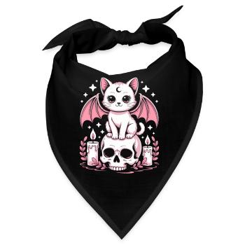 Kawaii Pastel Goth Katze - Bandana - Schwarz - Vorne