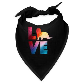 Seeotter Cartoon Bunte Liebe - Bandana - Schwarz - Vorne