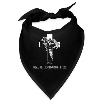 Jesus mit Dornenkrone  - Bandana - Schwarz - Vorne