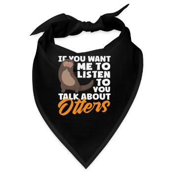 Gespräch Über Otter Seeotter Cartoon - Bandana - Schwarz - Vorne