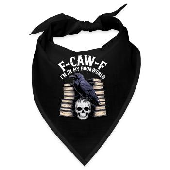 Rabe über Schädel und Bücherwelt - Bandana - Schwarz - Vorne