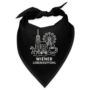Wiener Lebensgefühl Collage - Bandana - Schwarz - Vorne