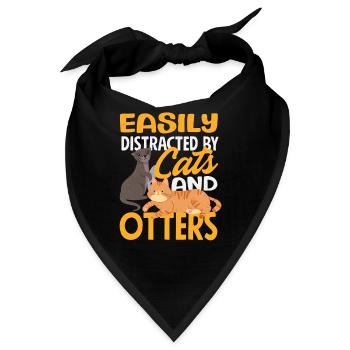 Katzen Seeotter Cartoon - Bandana - Schwarz - Vorne