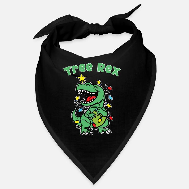 Stylish print with "Tree Rex" Dino Christmas tree Bandana