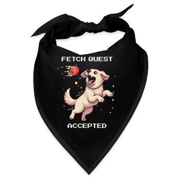 Fetch-Quest angenommen | Hund spielt Ball - Bandana - Schwarz - Vorne