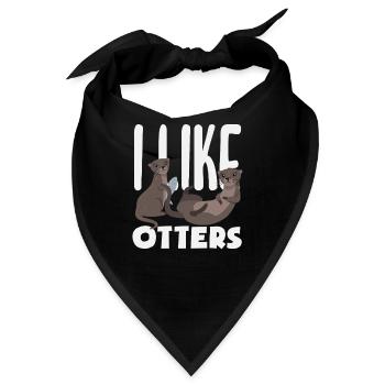 Ich Mag Seeotter Cartoon - Bandana - Schwarz - Vorne