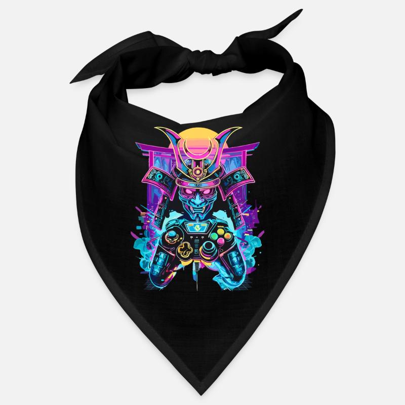Gaming Controller Samurai Mask Ronin Gambler Motif Bandana