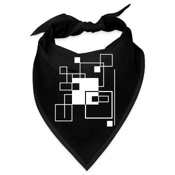 Geometrische Gitterlinie Mosaik-Komposition - Bandana - Schwarz - Vorne
