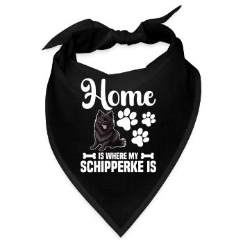 Zu Hause Ist Mein Schipperke - Bandana - Schwarz - Vorne