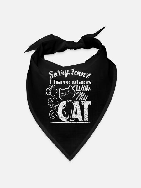 Désolé, je ne peux pas, j’ai des plans avec mon chat - Bandana - noir - Devant