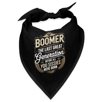 Boomer Letzte Große Generation Spruch - Bandana - Schwarz - Vorne