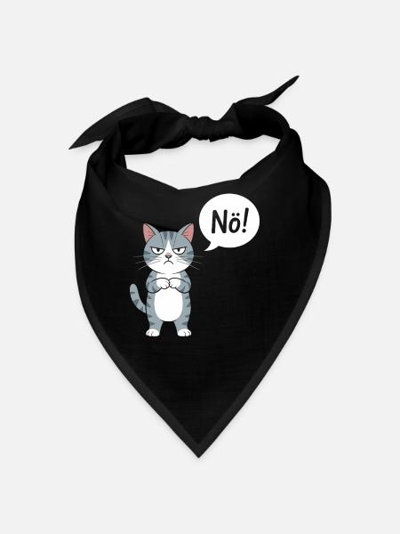 Nö! Lustige Katze Mit Spruch - Bandana - Schwarz