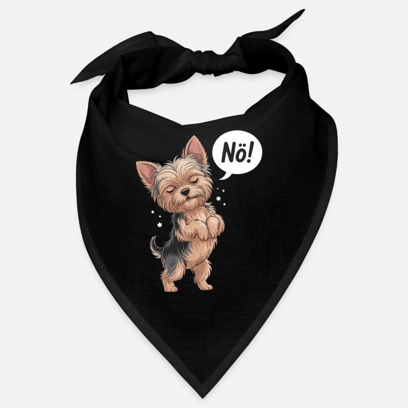 Mignon Yorkshire Terrier avec « Nope ! » Ballon Bandana