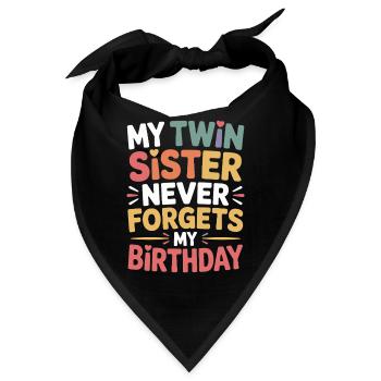 Zwillinge Zwillingsschwester Geburtstag - Bandana - Schwarz - Vorne