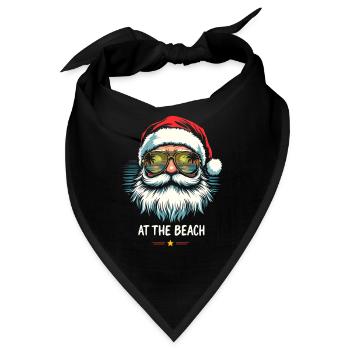 Weihnachtsmann At The Beach Strand Vibes - Bandana - Schwarz - Vorne