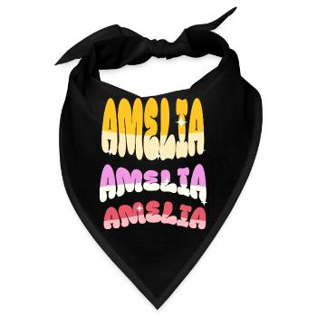 Amelia Name - Bandana - Schwarz - Vorne