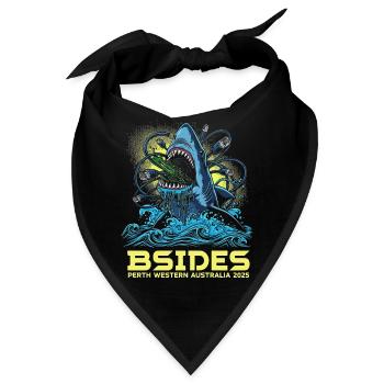 Shark Beat BSIDES Perth 2025 - Bandana - Schwarz - Vorne