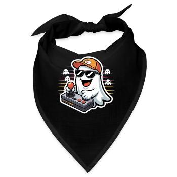 Retro Gamer Halloween Geist - Bandana - Schwarz - Vorne