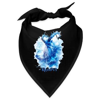 Krampus Eisblau – Mystisches Wintermotiv Folklore - Bandana - Schwarz - Vorne
