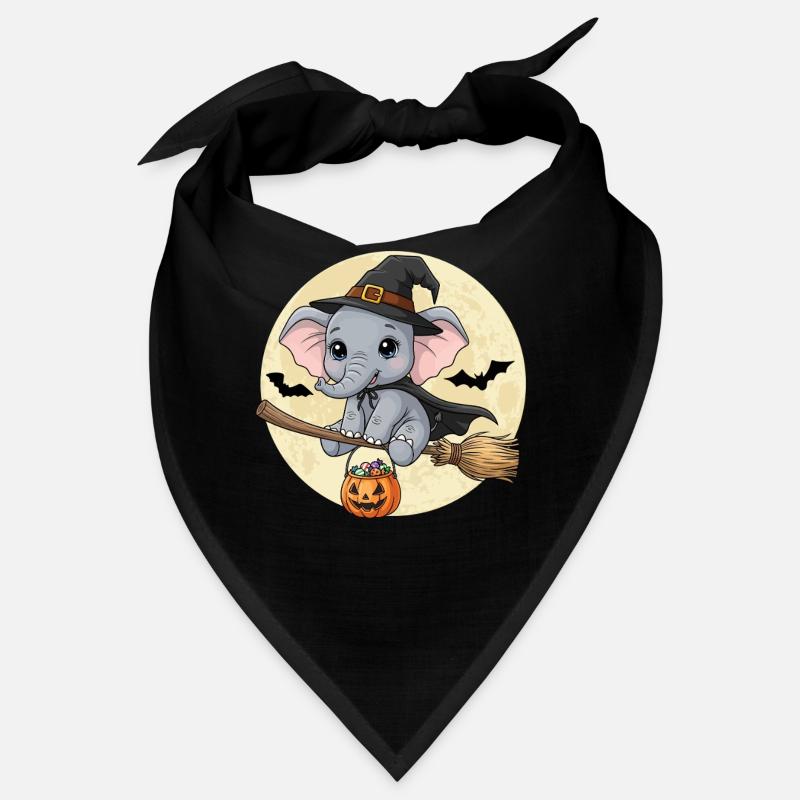 Cute Elephant Witch Halloween Bandana