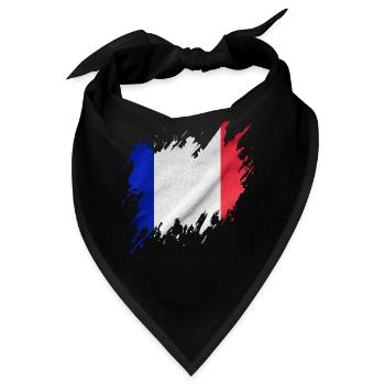 Flagge Frankreichs, zerrissen Stil - Bandana - Schwarz - Vorne