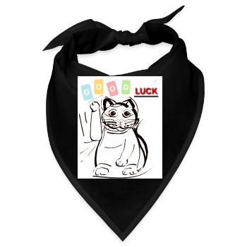 Winkekatze good luck  - Bandana - Schwarz - Vorne