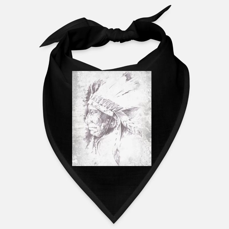 Native Grey Feather Chief Bandana