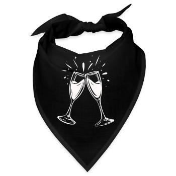 Sekt-Prosecco-Glas - Bandana - Schwarz - Vorne