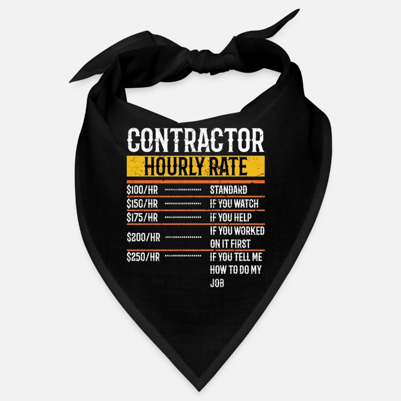 Funny Contractor Hourly Rate Handyman Labor Rate Bandana