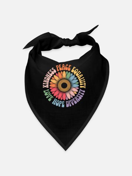Sunflower Peace Love Hope Diversity - Bandana - black