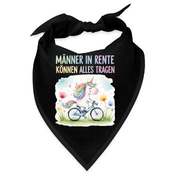 Rentner Einhorn Lustiger Spruch Rente Ruhestand - Bandana - Schwarz - Vorne