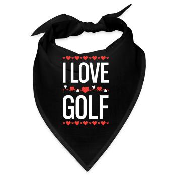 I Love Golf Herz Design - Bandana - Schwarz - Vorne