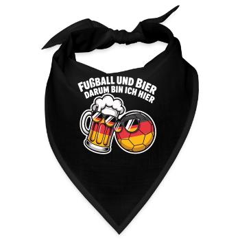 Fußball und Bier – Deutschland Fan Spruch - Bandana - Schwarz - Vorne