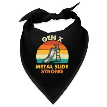 Gen X Metal Slide Starke wilde Kindheit Zitat - Bandana - Schwarz - Vorne