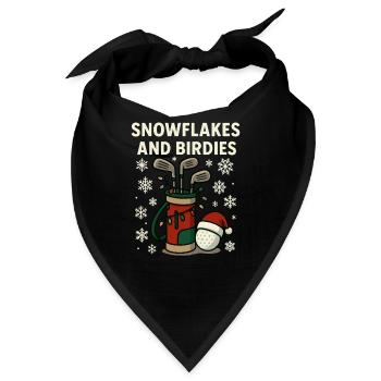 Schneeflocken Und Birdies Urlaub Golfspaß - Bandana - Schwarz - Vorne