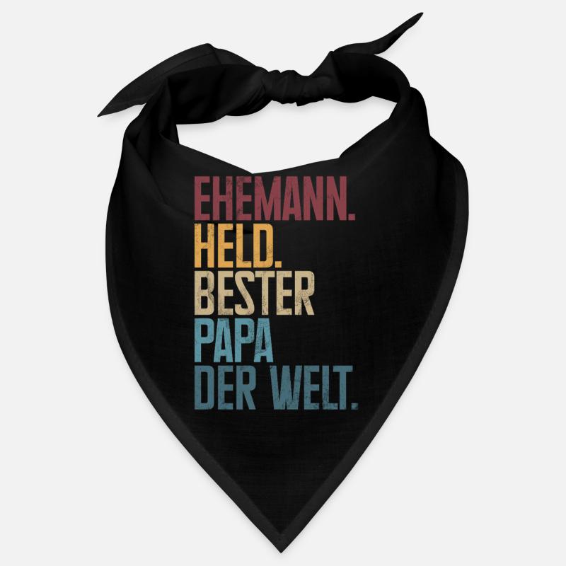 Ehemann Held Bester Papa Der Welt Retro - Bandana - Schwarz