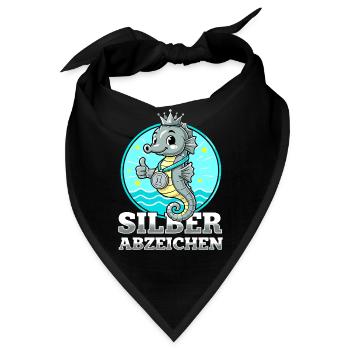Silber Abzeichen Schwimmen Bestanden Leistung - Bandana - Schwarz - Vorne
