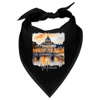 Aquarell des Vatikans - Bandana - Schwarz - Vorne
