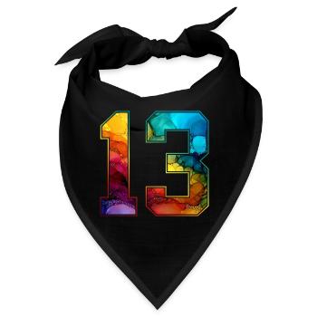 NR. 13 NUMMER 13 COLLEGE 13. GEBURTSTAG - Bandana - Schwarz - Vorne