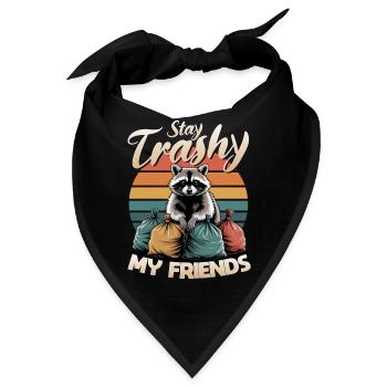 Funny Raccoon - Bandana - Schwarz - Vorne