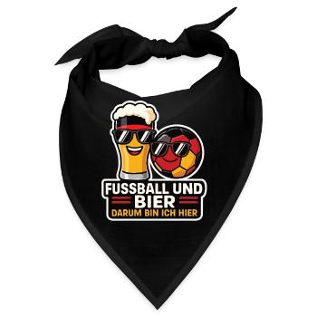 Fußball und Bier Deutschland Fan - Bandana - Schwarz - Vorne