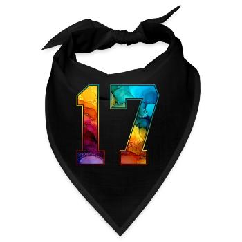 NR. 17 NUMMER 17 COLLEGE 17. GEBURTSTAG - Bandana - Schwarz - Vorne
