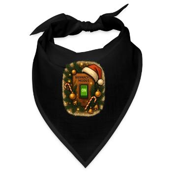 Weihnachtsmodus an – Lustiges Weihnachts Design - Bandana - Schwarz - Vorne