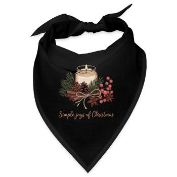 Rustikales Weihnachtsmotiv - Bandana - Schwarz - Vorne