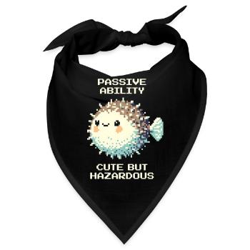 Passiv: süß, doch gefährlich | Kugelfisch - Bandana - Schwarz - Vorne
