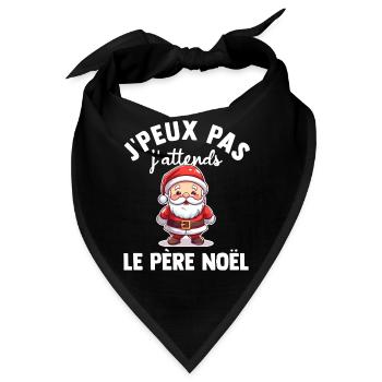 Ich kann nicht, ich warte auf den Weihnachtsmann, frohe Weihnachten - Bandana - Schwarz - Vorne