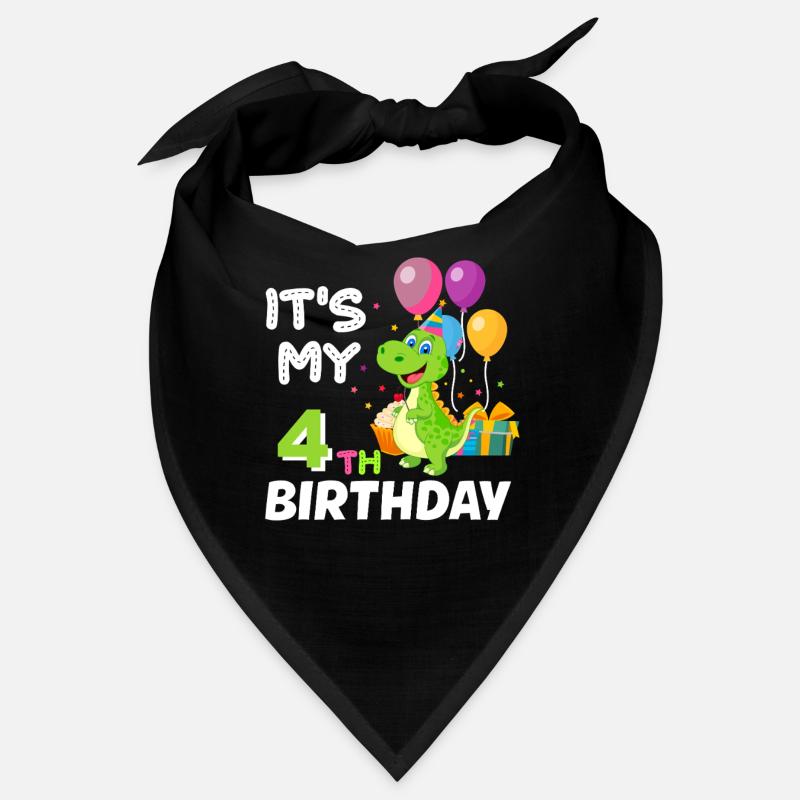 4. Geburtstag Junge Mädchen Dinosaurier vier Jahre Bandana
